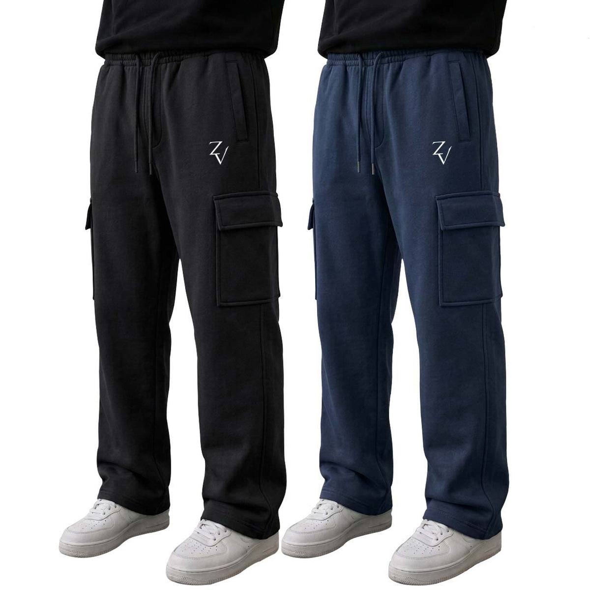 Pack of 2 Cargo Trousers ( Black & Navy )