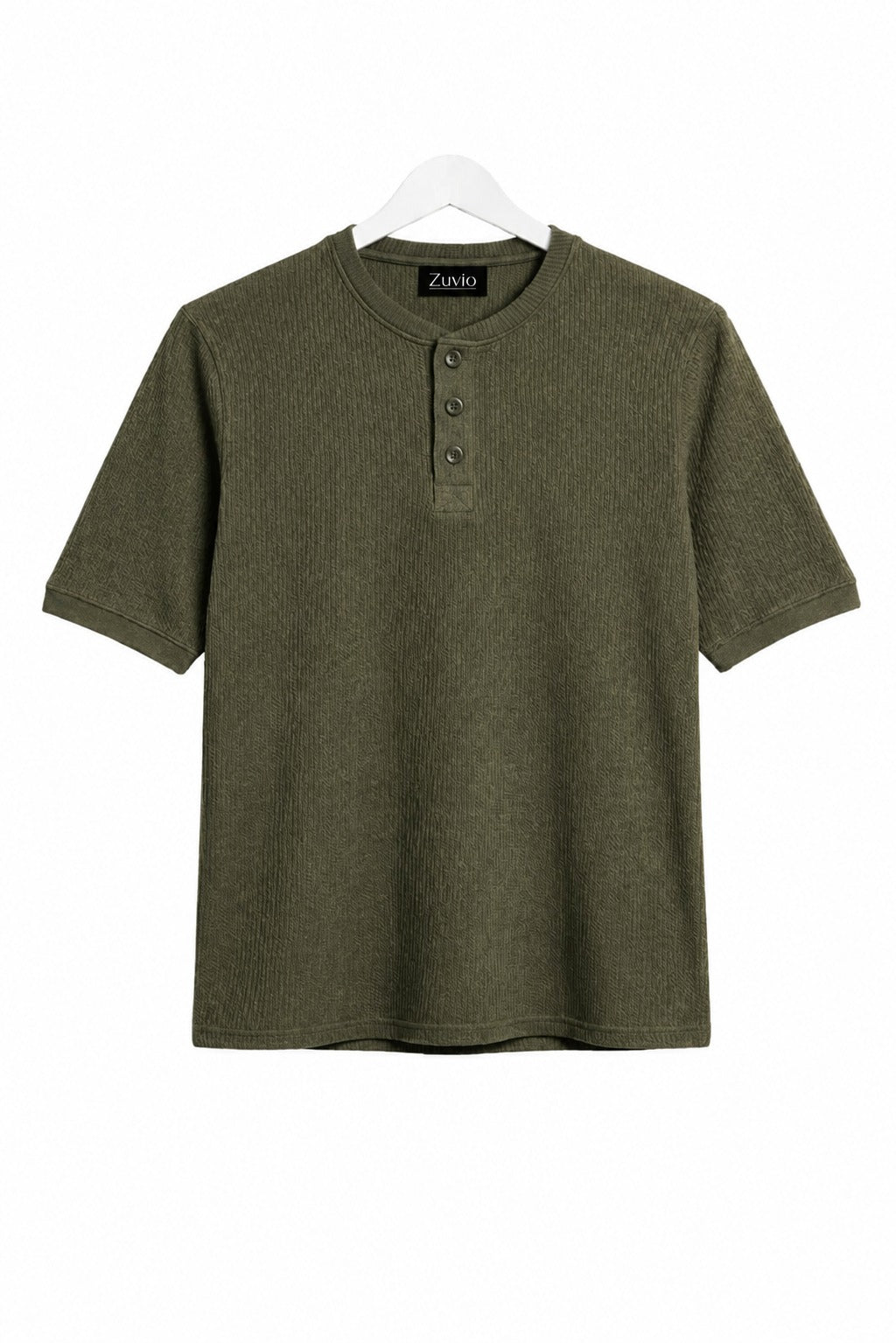 Waffle Henley T-Shirt ( Commando Green )