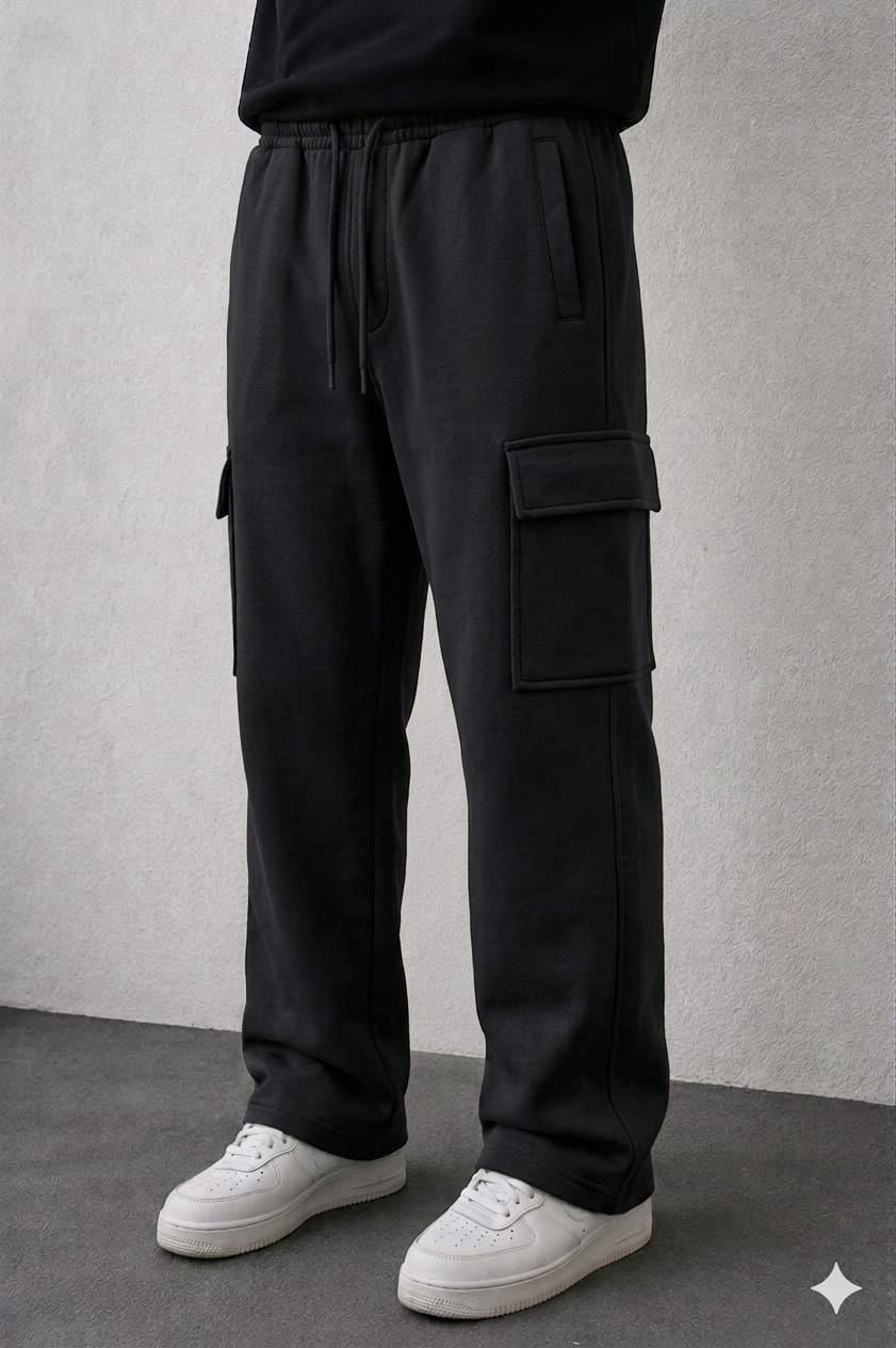 Men's Premium Cargo Trousers - Black